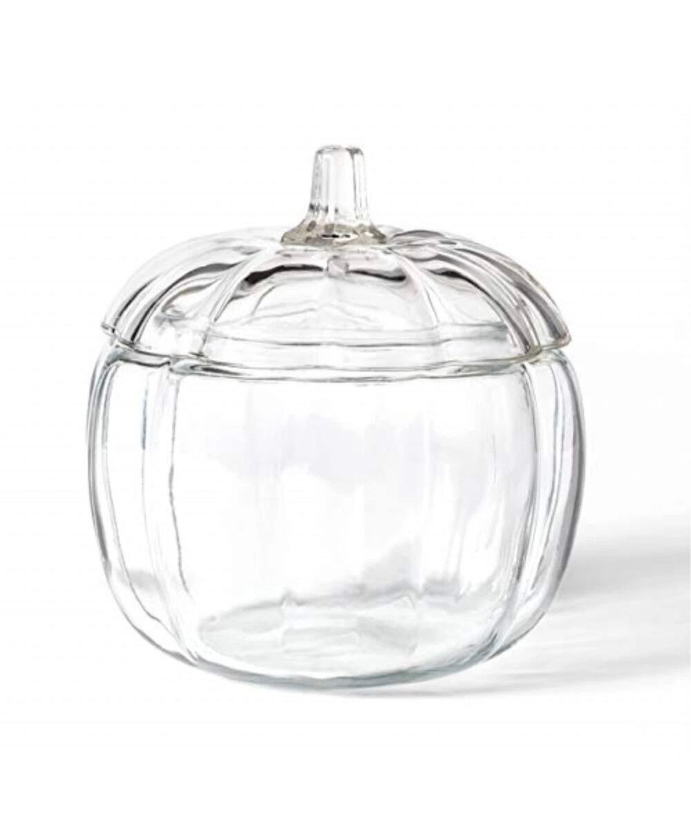 Glass Pumpkin Jar Cover Lid Fall Decor Halloween Anchor Hocking 6.5"X 7.5"